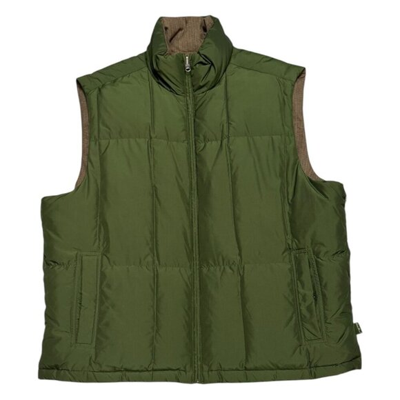 EDDIE BAUER REVERSIBLE GOOSE DOWN FILL Winter Puffer Parka Vest Mens 2XL - Picture 1 of 8